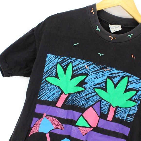 Vintage BJ Design Concepts T-Shirt Women's Black Short Sleeve Graphic One Size - Picture 3 of 10